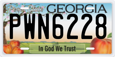 GA license plate PWN6228