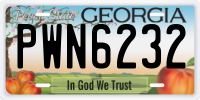 GA license plate PWN6232