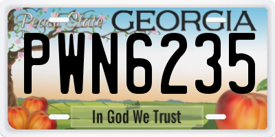 GA license plate PWN6235