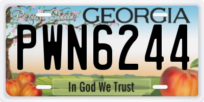 GA license plate PWN6244