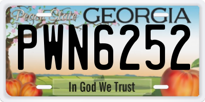 GA license plate PWN6252