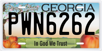 GA license plate PWN6262