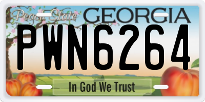 GA license plate PWN6264