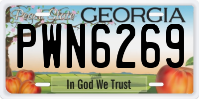 GA license plate PWN6269