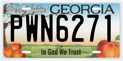 GA license plate PWN6271