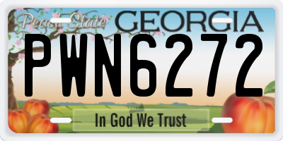 GA license plate PWN6272