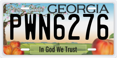 GA license plate PWN6276