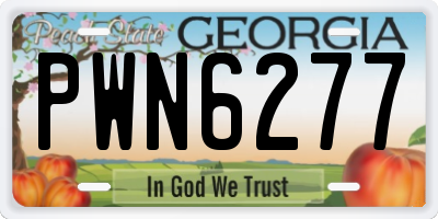 GA license plate PWN6277