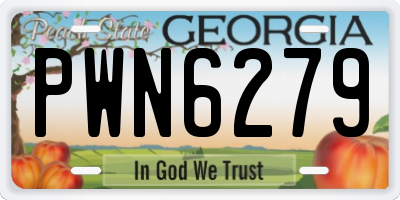 GA license plate PWN6279