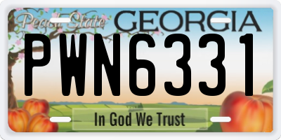 GA license plate PWN6331