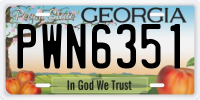 GA license plate PWN6351