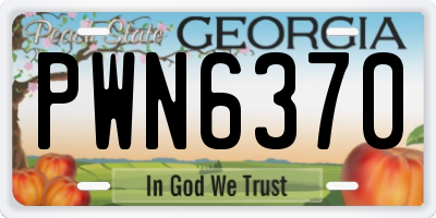 GA license plate PWN6370