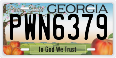 GA license plate PWN6379