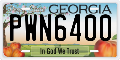 GA license plate PWN6400