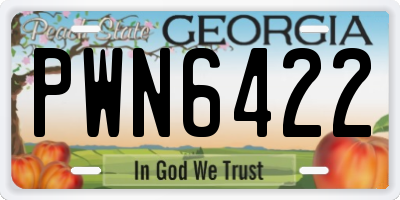 GA license plate PWN6422