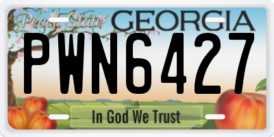 GA license plate PWN6427