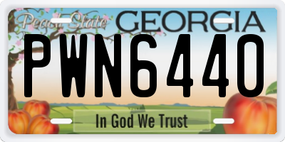 GA license plate PWN6440