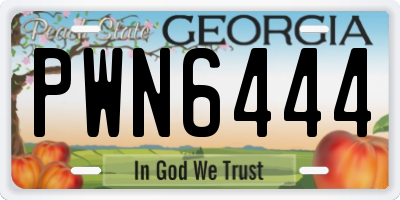 GA license plate PWN6444