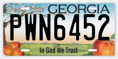 GA license plate PWN6452
