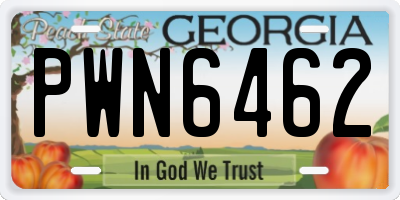 GA license plate PWN6462