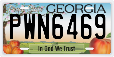 GA license plate PWN6469