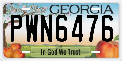 GA license plate PWN6476