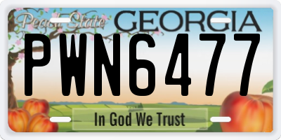 GA license plate PWN6477