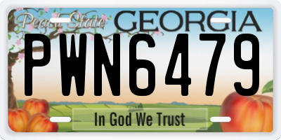 GA license plate PWN6479