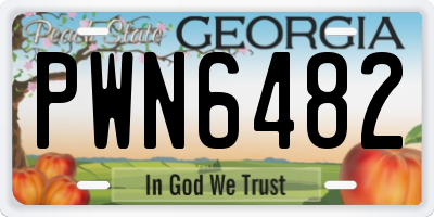 GA license plate PWN6482