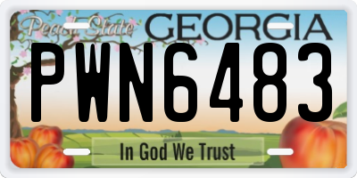 GA license plate PWN6483