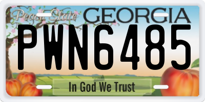 GA license plate PWN6485