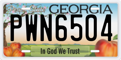GA license plate PWN6504