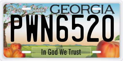 GA license plate PWN6520