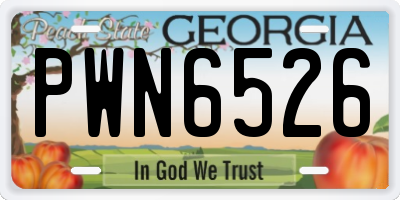 GA license plate PWN6526