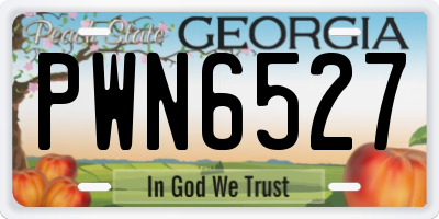 GA license plate PWN6527