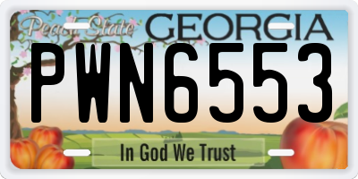GA license plate PWN6553