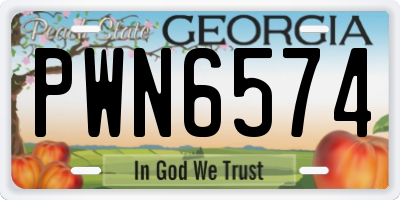 GA license plate PWN6574