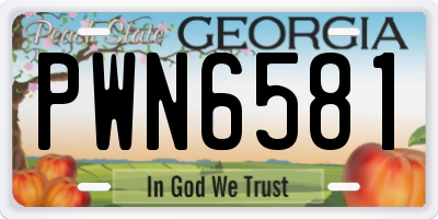 GA license plate PWN6581