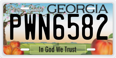GA license plate PWN6582