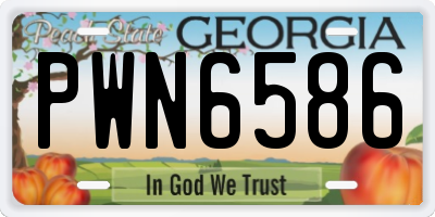 GA license plate PWN6586