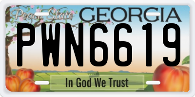 GA license plate PWN6619