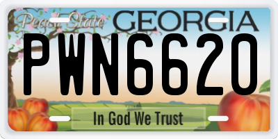 GA license plate PWN6620