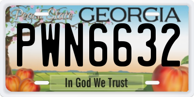 GA license plate PWN6632