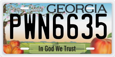 GA license plate PWN6635
