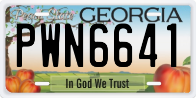 GA license plate PWN6641