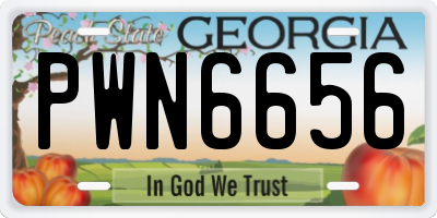 GA license plate PWN6656