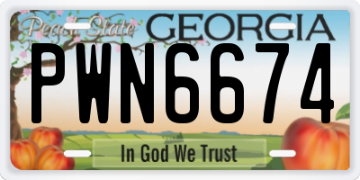 GA license plate PWN6674