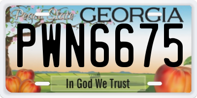 GA license plate PWN6675