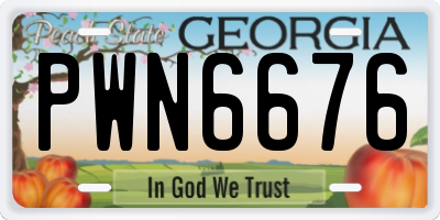 GA license plate PWN6676