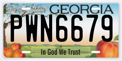 GA license plate PWN6679